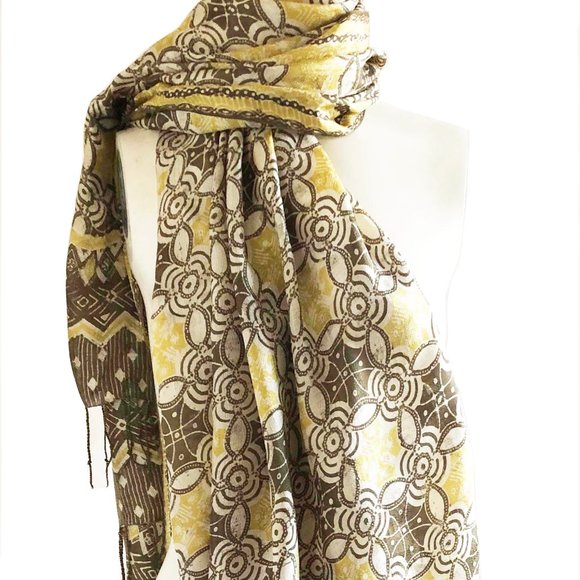 New, Elegant Cotton Rayon  Batik Scarft - Picture 1 of 10
